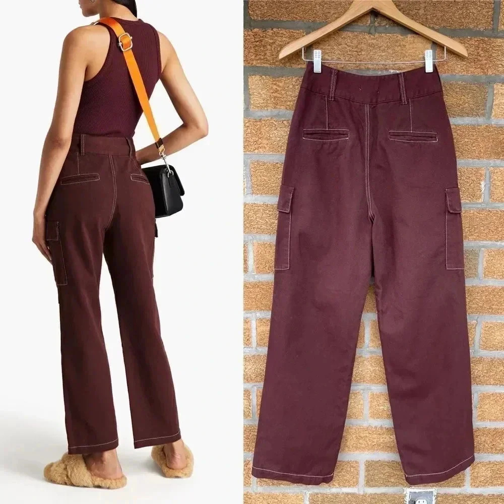 HERON PRESTON Top-stitched cotton-twill straight-leg pants 26 - Picture 3 of 17